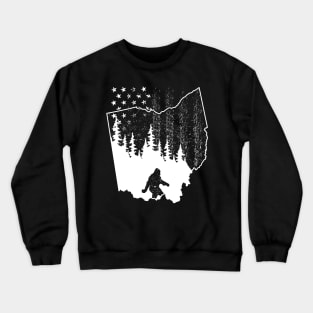 Ohio Bigfoot American Flag Crewneck Sweatshirt